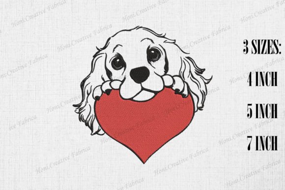 Cute Cocker Spaniel Peeking from Heart