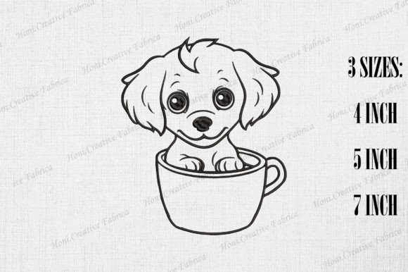 Cute Golden Retriever Dog in Coffee Cup for Craft Fair Success