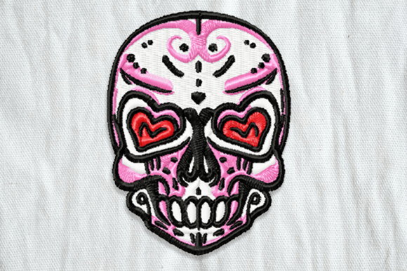 Skull with Heart Eyes Embroidery Review